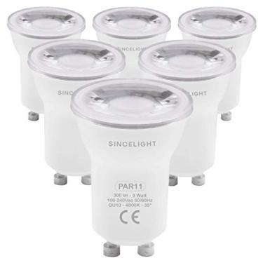 Imagem de MR11 Mini Dicróica com Base GU10, Lâmpada LED, 3W, 100-240 Volts, 300lm, IRC≈85, 4000K Branco Neutro, pacote de 6