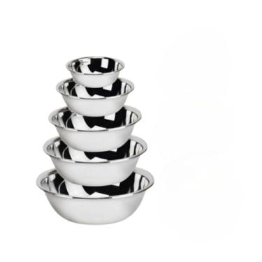 Imagem de Conjunto Kit 5 Bowls Inox Tigelas Panela Saladeira Multiuso Inox Cozinha Saladas