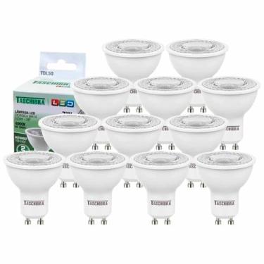 Imagem de 12 Lâmpada Led Dicróica Mr16 Tdl 50 7w Gu10 Taschibra 4000k
