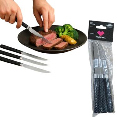 Imagem de Conjunto de 6 Facas de Mesa em Aço Inox, Linha Gramado, Cor Preta