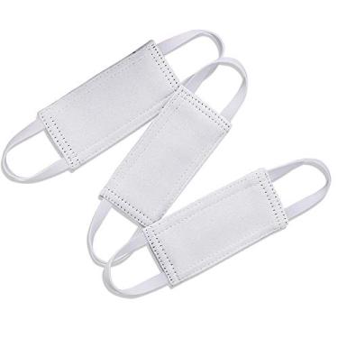 Imagem de Fecho de porta silencioso para bebês – Silenciadores de porta de berçário Capa de trava feita de tecido sólido com tiras elásticas fortes capas para ajuste universal, 14 x 9 cm, branco acinzentado