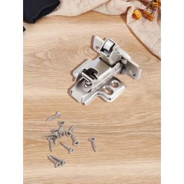 Imagem de 1 conjunto de dobradiças de porta, dobradiça de encaixe em ferragens de armário de ângulo 175, acessórios de porta de guarda-roupa com parafuso, dobradiças de armário com moldura frontal de fechamento