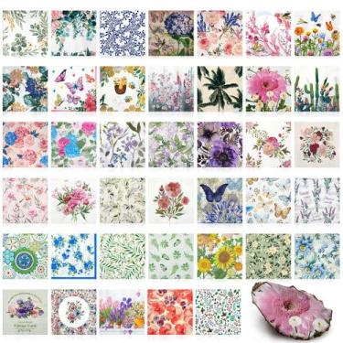 Imagem de Pacote com 40 guardanapos florais de decoupage Crtiin de 33 cm DIY Cra