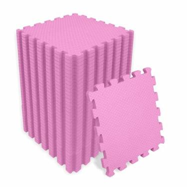 Imagem de SELLER Tapete de Encaixe em EVA – 36 peças 31×31 cm,10mm espessura, superfície antiderrapante, modular tipo quebra-cabeça, piso infantil (Rosa)
