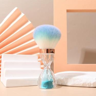 Imagem de Pincéis de arte de unhas em forma de ampulheta de plástico requintados cerdas sintéticas ultramacias, escova de pó para unhas estilosas, ferramentas de limpeza de manicure para entusiastas de arte de