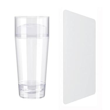 Imagem de Estampador de unhas de silicone transparente de cabeça dupla, raspador com tampa, moldes de transferência de esmalte de estampagem transparente, ferramentas de carimbo de ponta francesa, ferramenta de