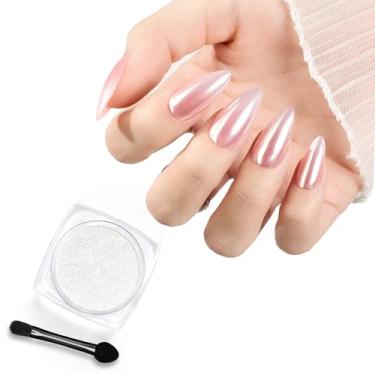Imagem de Esmalte em gel cromo branco em pó para unhas de gel, pó para unhas de pérolas, efeito espelhado, glitter, manicure, pigmento holográfico para design de arte de unhas