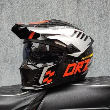 Imagem de Capacete De Motocicleta Retrô Aprovado Pelo DOT Modular Multifuncional