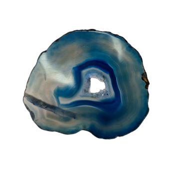 Imagem de Chapa de Pedra Ágata Azul com Furo Natural