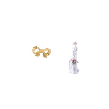 Imagem de Fenteer Puxador de Móveis em Latão com Laço, Inspirado em Uma Estatueta de de Cerâmica, para Gavetas de Cozinha. Estatueta de Porcelana com Design Deli