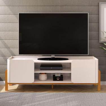 Imagem de Rack Para Sala de Estar TV 65 Pol Orgânico Chelsea D05 Off White Cedro