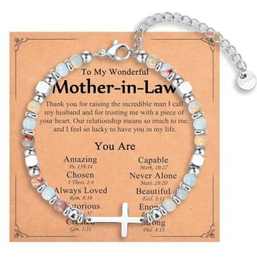 Imagem de IKIATY Presentes cristãos para mulheres, meninas, pulseira de cruz religiosa, aniversário, Natal, Páscoa, batismo, primeira comunhão, dia dos namorados, presentes de formatura para ela, adjustable