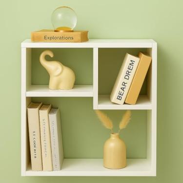 Imagem de Prateleira decorativo MDF 70x70x18cm organizador de casa sala quarto escritório organizador de livros multiuso