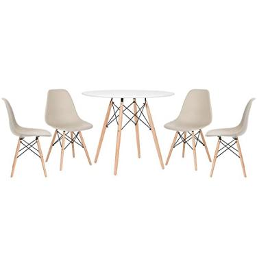 Imagem de Loft7, Kit - Mesa Eames 90 cm + 4 cadeiras Eames Dsw