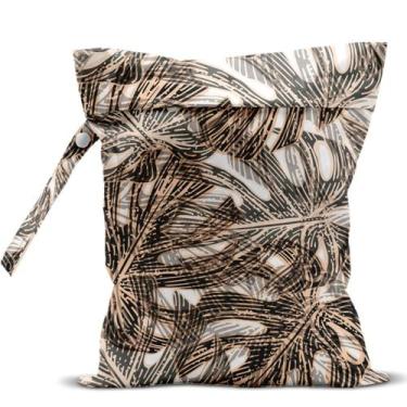Imagem de Bolsa úmida zcyxuuw Travel Waterproof 26x32cm Tropical Leaf