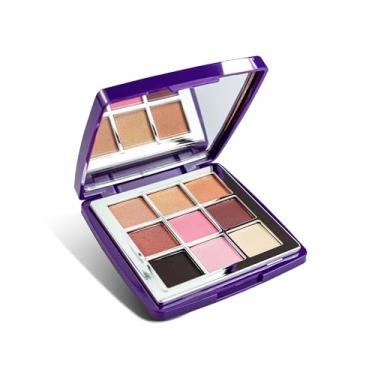 Imagem de KV MAKEUP Paleta de Sombras Charming, 9 Cores, Tons Neutros e Rosa, Acabamento Metálico e Matte, com Espelho