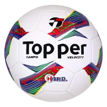 Imagem de Bola De Futebol Campo Topper Velocity Hibrid Azul + Vermelho Tamanho Único