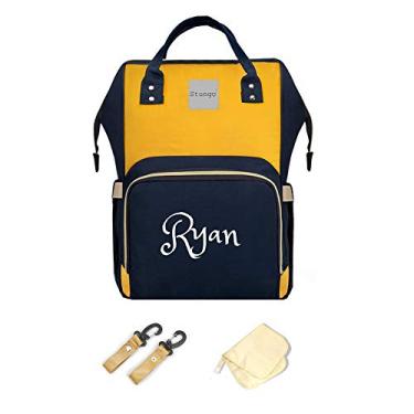 Imagem de Bolsa de fraldas grande personalizada Knapsack/sacola de bolsa/mochila/bolsa carteiro personalizada, Yellow Blue, One Size