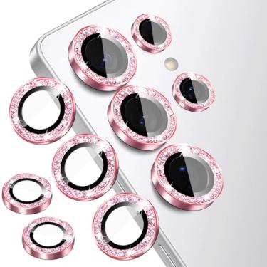 Imagem de YWLOPT Compatível com Samsung Galaxy S24 Ultra Protetor de Lente de Câmera (pacote com 5) - Brilho Brilhante Brilhante, Capa de Câmera Anti-Riscos com Vidro Temperado 9H para Mulheres, Compatível com