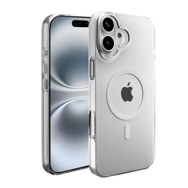 Imagem de Capes Capa Clear Armour para iPhone 16 Plus, não amarela, resistente a arranhões, fina e fina, compatível com capa traseira MagSafe, capa traseira transparente de policarbonato completo com proteção