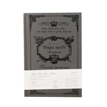 Imagem de Caderno forrado A5 requintado vintage design caderno de capa dura para escritório escolar em casa (Cinza)