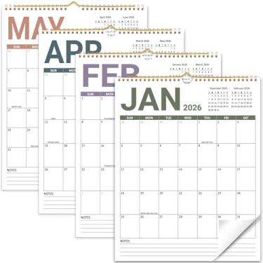 Imagem de Calendário de parede 2026 de 12 meses, calendário de parede de janeiro de 2026 a dezembro de 2026, grande calendário vertical para pendurar, papel grosso, perfeito para organização e planejamento