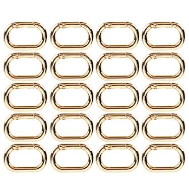 Imagem de Fivela de mola oval 23mm liga ganchos clipe leve durável abertura suave fechamento para bolsas bolsas chaveiros coleiras de cachorro dourado prata preto 20 peças (Ouro)