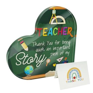 Imagem de Presentes de agradecimento ao professor, presentes de Natal para professores, peso de papel acrílico de coração para mesa de professores, presente de formatura de fim de ano, decoração de