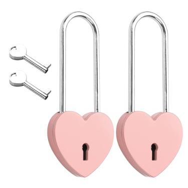 Imagem de YAODHAOD Cadeado de coração Love Lock com chaves, presente romântico para casais para aniversários, dia dos namorados, casamento - cadeado em forma de coração, lembrança de relacionamento de longa