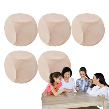 Imagem de Shakven Dados em branco de, dados em branco de - Blocos de 5 unidades | Blocos quadrados em branco de 6 lados, pequenos cubos de com cantos arredondados para fabricação de projetos de artesanato