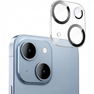 Imagem de Protetor de lente de câmera para iPhone 15 e iPhone 15 Plus de 6,7 polegadas, vidro temperado 9H, ultra HD, resistente a arranhões, fácil de instalar, compatível com capas, [não afeta fotos noturnas