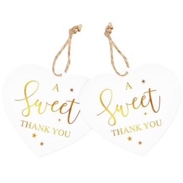 Imagem de joycraft 50 etiquetas A Sweet Thank You com cordão, 6,3 cm de papel branco para lembrancinhas de festa, etiquetas douradas para agradecimento ao professor, aniversário, casamento, pequenas empresas