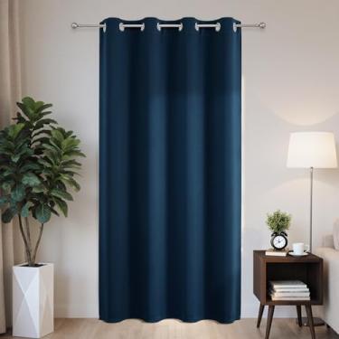Imagem de Joydeco Cortinas blackout para portas deslizantes de pátio de 182 cm de comprimento, cortinas divisórias de quarto com ilhós, cortinas blackout térmicas extra largas para quarto e sala de estar (azul