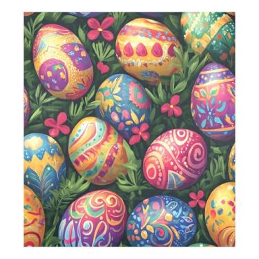 Imagem de Blueangle Capa magnética para lava-louças ovos coloridos de Páscoa, decoração da capa da máquina de lavar louça, adesivos de eletrodomésticos, adesivos de eletrodomésticos, 58 cm C x 66 cm adesivo