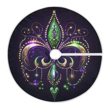 Imagem de Blueangle Saia de árvore de carnaval de 90 cm saia de poliéster macio para decoração de carnaval (285)