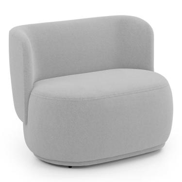 Imagem de Namoradeira Decorativa Orgânica Molly 02 Lugares Bouclê Cinza Claro - Desk Design