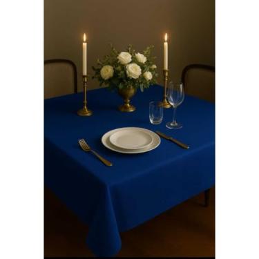Imagem de Toalha de Mesa P/Decoração, Festa Junina e Piquenique Resistente(Oxford Azul Royal,1.50x1.40m)