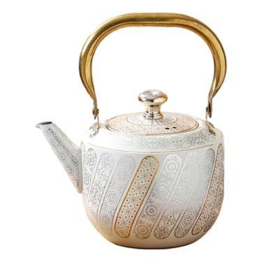 Imagem de YWJLQH Chaleira elétrica de 1,6 L com infusor, jarra para e outros acessórios. Grande capacidade para uso em casa, festas, escritório e camping, Prata