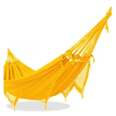 Imagem de Rede de descanso casal luxo decorativa diversas, Peça de Destaque para Interiores, Varandas Gourmet e Ambientes Exclusivos(Amarela)