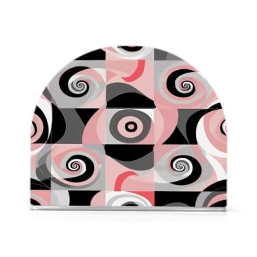 Imagem de Qilmy Suporte de guardanapo moderno rosa gráficos para mesas – Porta-guardanapos para cozinha, porta-guardanapos de mesa, porta-guardanapos de coquetel, porta-guardanapos de papel693