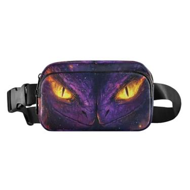 Imagem de CEBUGI Pochetes de caminhada para homens e mulheres, pochetes modernas com olhos de dragão roxos, resistentes à água, com cinto ajustável para treino, viagem, corrida
