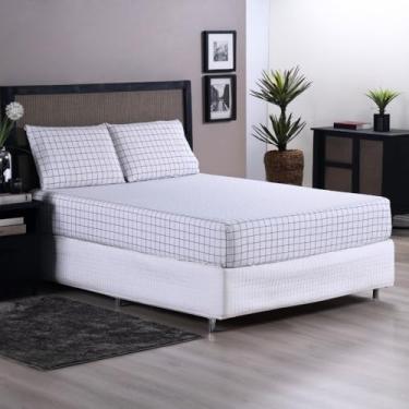 Imagem de Jogo de Lençol 3 Peças Casal Padrão, Percal 200 Fios com Elástico, 80% Algodão/20% Poliéster, Lençol 1,88m x 1,38m x 30cm, 2 Fronhas 70cm x 50cm (Cinza Claro)