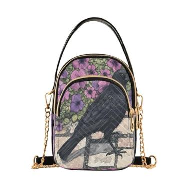 Imagem de CEBUGI Bolsa tiracolo feminina clutch para telefone bolsa de ombro preta elegante com alça de corrente removível