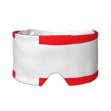 Imagem de Máscara de proteção para olhos e orelhas com estampa de bandeira dinamarquesa da Dinamarca, respirável, ajustável, blecaute, confortável