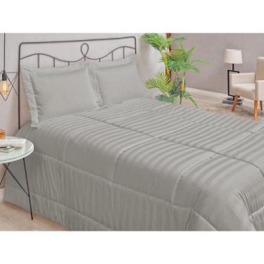 Imagem de Kit Edredom Vancouver Queen 3pçs DUPLA FACE PERCAL 400 FIOS ACETINADO 