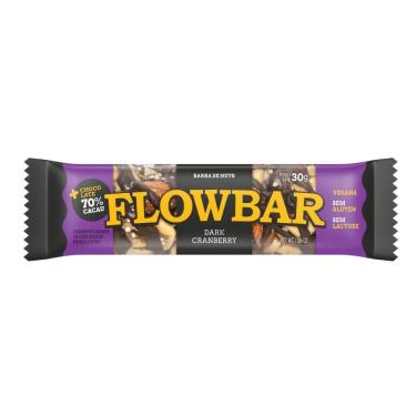Imagem de Barra de Nuts Flowbar 5g de Proteína Chocolate 70% Dark Cranberry 30g