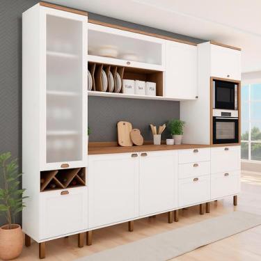 Imagem de Armário De Cozinha Completo Genialflex Iluminata Liz Branco