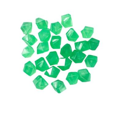 Imagem de 500pcs Pedras que brilham no escuro fluorescentes em forma de diamante Decoração resina para aquário Paisagem quintal jardim Calçada