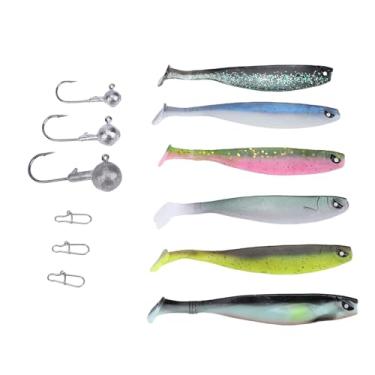 Imagem de XUXHOU Kit de Iscas de Pesca de 60 Peças, Iscas Macias de Resina de Silicone Com Ganchos e Giradores para Baixo, Truta, água Salgada, Caixa de Equipamento de Pesca de água Doce