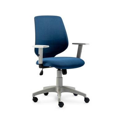 Imagem de Cadeira de Escritório Giratória Bora Roal Cinza Encosto Tela Assento Azul